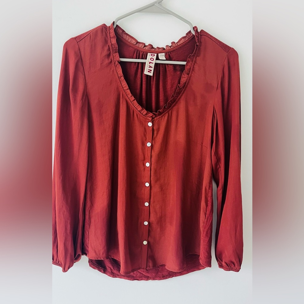Dolan Rust Button Down Blouse - XS